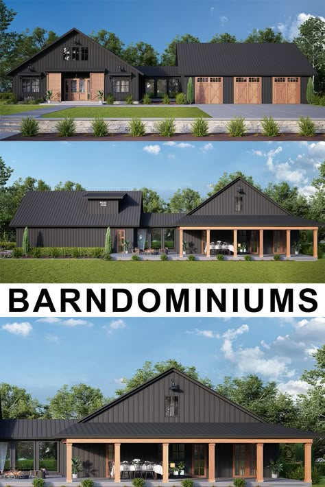 barndominium Metal Building House, Metal Building House Plans, Barn Homes Floor Plans, Barndominium Plans, Shop Barndominium, Barn House Design, Pole Barn House Plans, Bedroom Barndominium, Barn Style House Plans