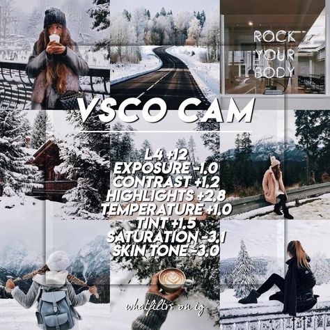 Vsco Filter Winter, Winter Vsco, Vsco Lightroom Presets, Vsco Themes, Vsco Tutorial, Best Vsco Filters, Winter Presets, Filter Ideas, Vintage Photo Editing