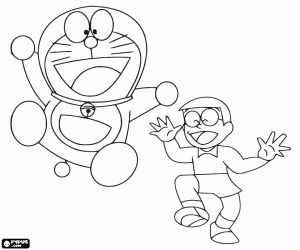 Doraemon and Nobita,the protagonists coloring page Doraemon Coloring Pages, Cartoon Drawings Sketches, Easy Cartoon, Cartoon Art Drawing, Doremon Cartoon, Kebaya Brokat, English Worksheet, Doraemon Cartoon, Easy Cartoon Drawings