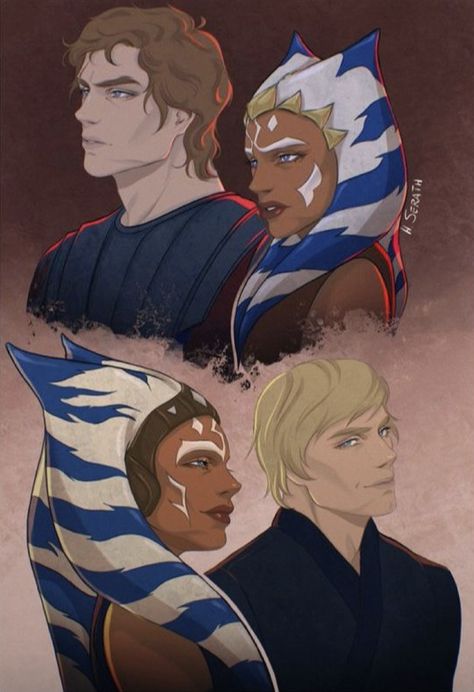 Obidala Fanart, Ahsoka And Luke, Ahsoka Tano And Anakin Fanart, Anisoka Fanart, Anakin And Ahsoka Fanart, Rexsoka Fanart, Clone Wars Fanart, Star Wars Anime, Clone Wars Art