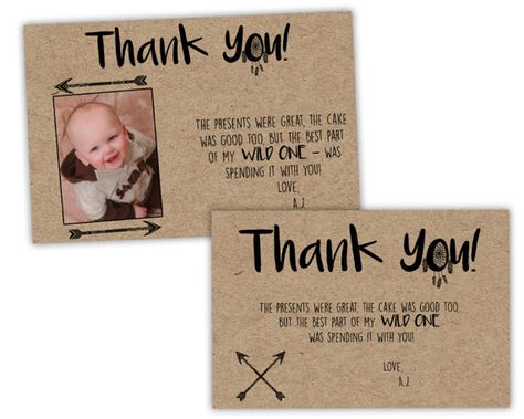 Wild One Thank You Cards, Wild Quotes, Wild One Party, The Wild One, Twins Birthday, Wild One Birthday, Wild One Birthday Party, Card Messages, Birthday Thank You Cards