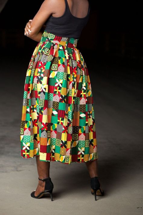 55 Ways to Style Your Ankara A-Line Skirt for Any Occasion Ankara Midi Skirt, African Print Midi Skirt, Skirt Patchwork, High Waist Midi Skirt, Classy Skirts, Ankara Skirt And Blouse, Latest Ankara Styles, Ankara Skirt, Stylish Skirts