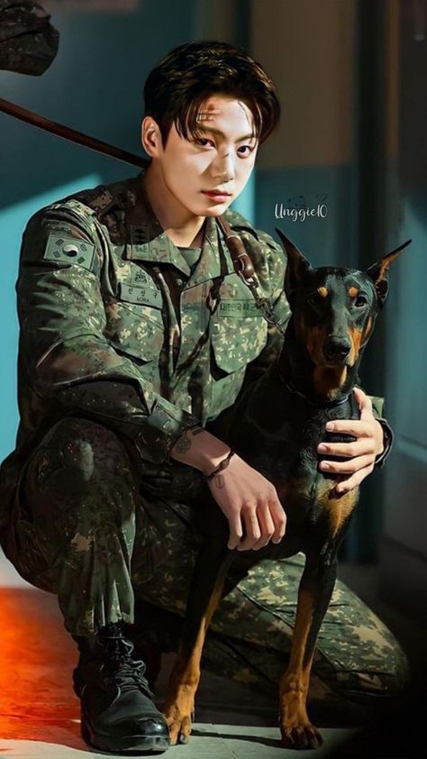 Ah Bo Hyun, Ahn Bo Hyun Aesthetic, Military Prosecutor Doberman, Ahn Bohyun, Military Looks, Jungkook Fanart, Jeon Jungkook Photoshoot, Jungkook Aesthetic, Jungkook Abs