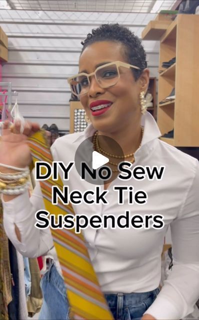 Bengela Holmes on Instagram: "Are you going to try this? Let me know! #diysuspenders #necktiesuspenders #youcanmakethis #howtowearanecktie #necktiefashion #fashionstyle #diystyle #unwastedresale #easydiy" Diy Suspenders Easy, Neck Tie Outfits For Women, Tie Outfits For Women, Necktie Outfits For Women, Diy Suspenders, Diy Necktie Projects, Womens Ties, Denim Diy Clothes, Hope Fashion