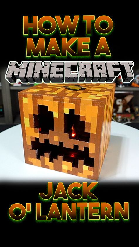 Minecraft Jack O Lantern, Lantern Video, Jack O Lantern Diy, Minecraft Pumpkin, Minecraft Diy, Lantern Diy, Diy Minecraft, Minecraft Decorations, Block Craft