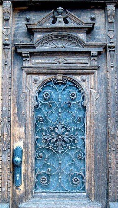 Blue door Doors Blue, Blue Doors, Gardening Landscaping, When One Door Closes, Gorgeous Doors, Porte Cochere, Landscaping Garden, Cool Doors, Stone Walls