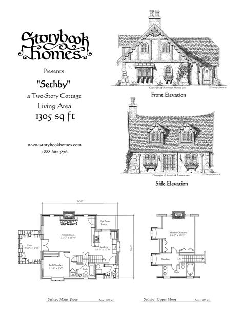 'Sethby' houseplan via Storybook Homes English Cottage Plans, Storybook Homes Plans, Storybook Cottage House Plans, Storybook House Plan, English Cottage House Plans, Vacation House Plans, Storybook House, Tudor Cottage, Storybook Homes