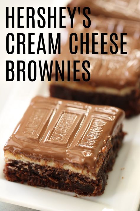 Hershey Bar Dessert, Brownies With Hershey Bars, Recipes With Hershey Bars, Hershey Desserts, Brownie Dessert Ideas, Six Sisters Recipes, Cream Cheese Brownies Recipe, Yummy Brownie Recipes, Brownie Squares