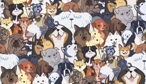 Dog Illustration Art, Bernese Mountain Dogs, Repeated Pattern, German Shepards, Dog Wallpaper, Bernese Mountain, Dog Illustration, Dog Tattoos, Mountain Dogs