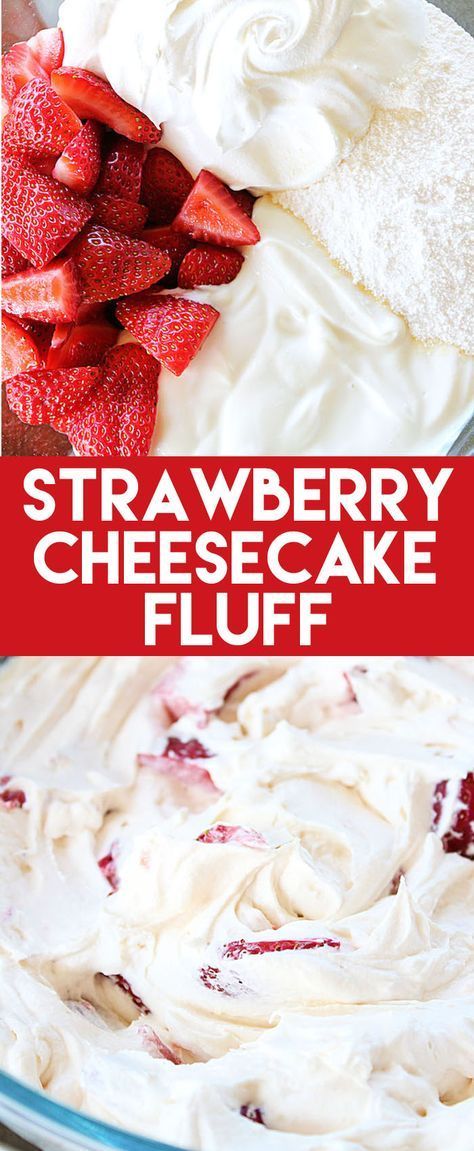 Strawberry Cheesecake Fluff, Cheesecake Fluff, Fluff Salad Recipes, Strawberry Fluff, Oreo Fluff, Coconut Dessert, Fluff Recipe, Fluff Desserts, Strawberry Dessert Recipes