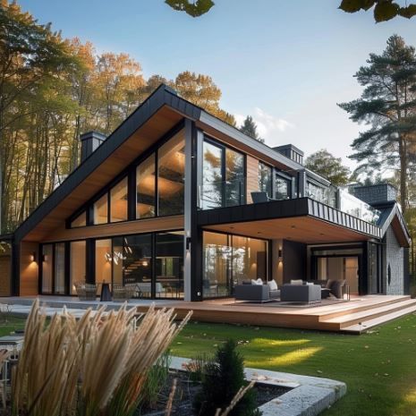 High House Design, Mountain Modern Home, Modern Wooden House, Tiny House Village, Modernist House, Modern Mountain Home, Modern Villa Design, Casa Country, Home Design Floor Plans