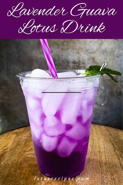 The Lavender Guava lotus drink is a blend of lavender, guava, and purple lotus base. This drink has all the flowery vibes going on. The Lavender Torani syrup has light lavender flavor and tends to go so well with lots of different lotus bases. Lotus Drink Ideas, Lotus Recipes, Torani Syrup Recipes, Lotus Recipe, Lotus Energy, Energy Drink Recipe, Torani Syrup, Purple Lotus, Lavender Syrup