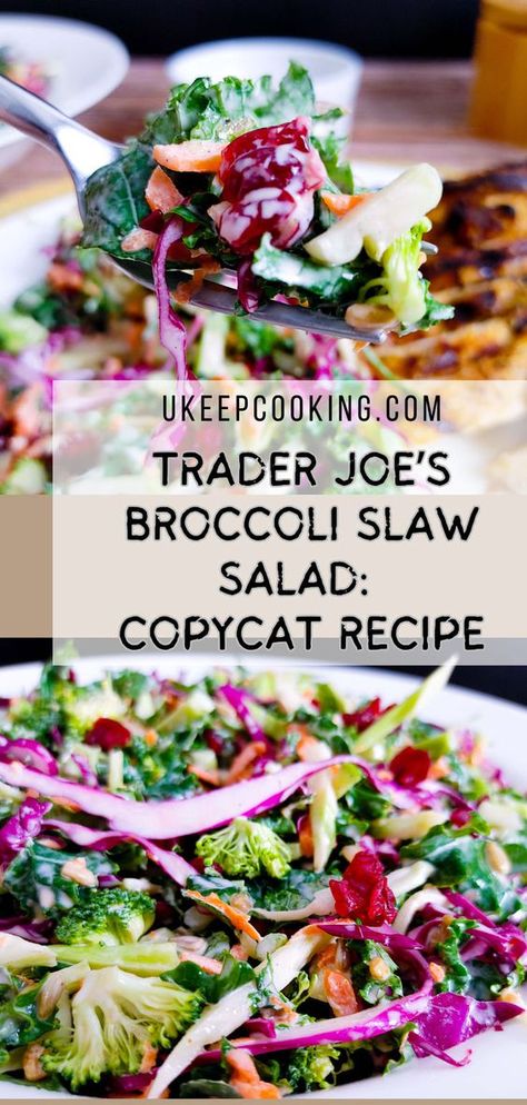 Broccoli Slaw Dressing, Broccoli Slaw Salad, Broccoli Slaw Recipes, Salad Copycat, Salad At Home, Slaw Salad, Chinese Chicken Salad Recipe, Kale Slaw, Kale Recipe