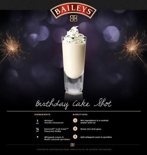 Baileys Birthday Cake Shot Scooby Snack Drink, Smirnoff Flavors, Smirnoff Drinks, Birthday Cake Shots, Shots Alcohol Recipes, Cake Shot, Birthday Cocktails Recipes, Fruity Party, Baileys Cake