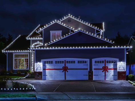 Learn how to install DIY permanent Christmas lights to avoid climbing up on a snowy roof every year around the holidays. Christmas Light Controller, Christmas Lights On House, Holiday Lights Outdoor, Christmas Lights Outside, Diy Christmas Lights, Hanging Christmas Lights, Christmas House Lights, Classic Christmas Movies, Christmas Lighting