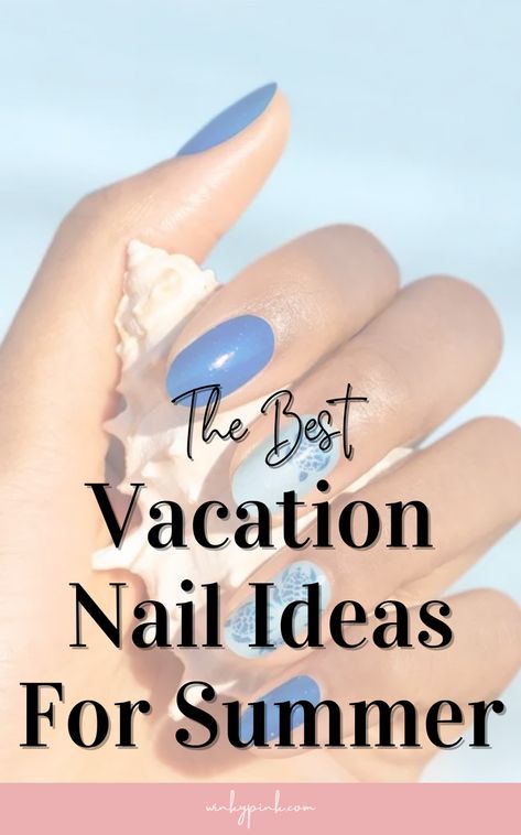 This post has 35 Summer Beach Nail Ideas. From cute little seashells to blue waves and turtles there will surely be some amazing nail inspo for your next summer vacation manicure! Hawaiian Nail Colors, Beach Nail Designs Ocean, Cancun Nails Vacations, Beach Vacation Nail Ideas, Beach Nail Colors, Blue Beach Nails, Beach Vacay Nails, Vacation Manicure, Beach Manicure