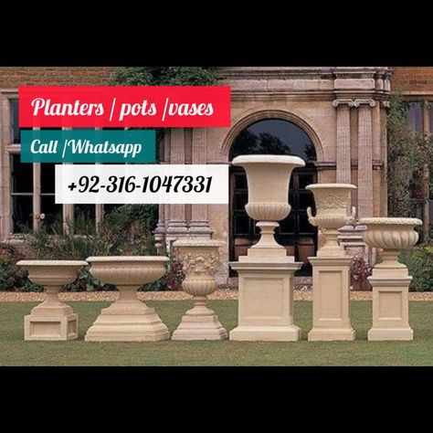 Garden Statues For Sale, Wall Pots, Apartment With Balcony, Planters Outdoor, Planters Garden, Grey Matter, Statues For Sale, Garden Urns, Stone Planters