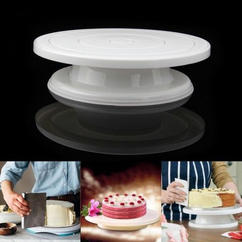 Cake Decorating Stand, Diy Turntable, Turntable Cake, Cake Turntable, 10 Inch Cake, Cakes To Make, Round Cake Stand, Tool Cake, Diy Baking