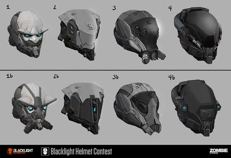 Helmet Contest, mickey cyphers on ArtStation at https://www.artstation.com/artwork/8ZEzw Blacklight Retribution Art, Blacklight Retribution, Sci-fi Helmet, Cyberpunk Helmet, Sci Fi Armor, Helmet Concept, Futuristic Armor, Futuristic Armour, Sci Fi Design