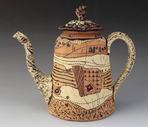 Elaine Pinkernell Coil Pot, Ceramic Arts Daily, Jake Johnson, Novelty Teapots, Teapots Unique, Vintage Phone, Pottery Teapots, Tea Art, Ceramic Teapots