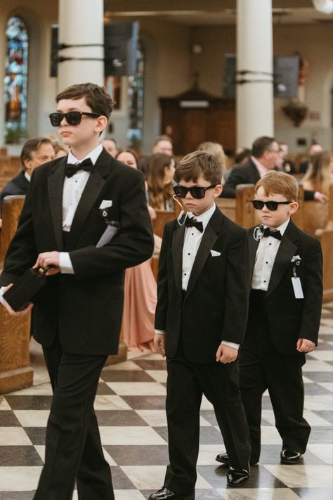 My Ring Security at my wedding Older Ring Bearer Ideas, Ring Bearer Black Outfit, Ring Security Outfit, Wedding Ring Bearer Ideas, Wedding Ring Barrier, Multiple Ring Bearer Ideas, Multiple Ring Bearers, Ring Bearer Secret Service, Ring Bearer Black Suit