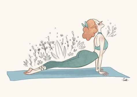 Upward Dog, Dog Illustration, Yoga