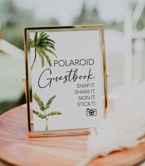 Tropical Wedding Guest Book, Tropical Wedding Sign, Tropical Wedding Seating Chart, Tropical Reception Decor, Tropical Wedding Favors, Tropical Wedding Colors, Destination Wedding Guest Book, Hawaii Wedding Ideas, Polaroid Guest Book Sign