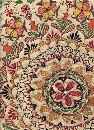 The kantha embroidery method has been used for hundreds of years in West Bengal. It’s a simple running stitch technique that yields designs of great charm. Tiny stitches in vibrant colors may depict a traditional story, provide a pleasing design or even illustrate some element of modern life. Kantha Embroidery, Redwork Embroidery, Crazy Quilting, Learn Embroidery, Kantha Work, Folk Embroidery, Japanese Embroidery, Indian Embroidery, Kantha Stitch