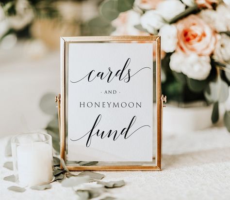 Cards & Honeymoon Fund Sign Printable Honeymoon Fund Sign | Etsy Honeymoon Fund Sign, Alcohol Signs, Wedding Memorial Sign, Seating Sign, Honeymoon Fund, Anniversary Sign, Printable Wedding Sign, Wedding Confetti, Wedding Memorial