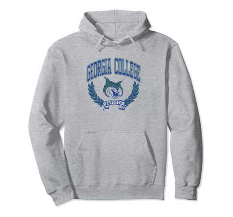 PRICES MAY VARY. Officially Licensed Georgia College & State University apparel. Show your support for the Bobcats with this GC logo apparel! The soft material and digitally printed logo make this a great addition to any Georgia Bobcats apparel collection! Wear this fan favorite Georgia Bobcats apparel to the big game or just hanging out around the house. The unique vintage logo will let everyone know your affiliation with Georgia College! 8.5 oz, Classic fit, Twill-taped neck Sport Logos, College Hoodies, Athletic Sports, Clothing Logo, Grey Pullover, Unique Logo, Sports Design, Vintage Sports, Big Game