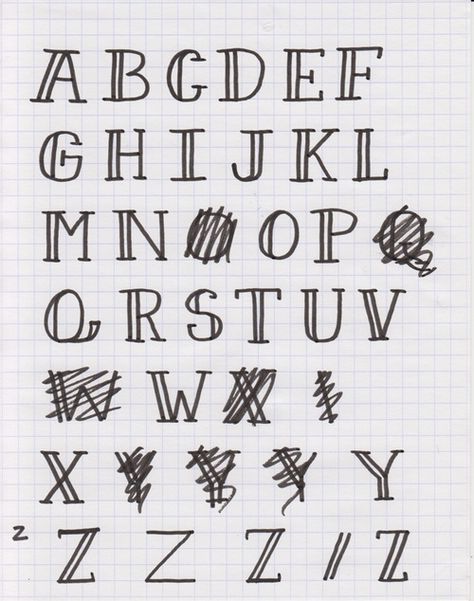 Sketch each glyph of your font - How to create your own font using Illustrator and Glyphs app - HelloBrio.com Font Designs Alphabet, Easy Fonts For Projects, Marker Writing Fonts, Aesthetic Fonts For Projects, Easy Fancy Fonts, Cool Fonts To Draw Hand Drawn, Font Ideas For Projects, How To Draw Different Fonts, Easy Fancy Writing