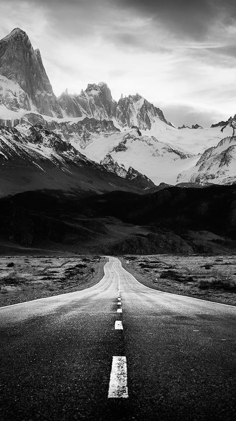 Landscape Mountain Tattoo, Road And Mountain Tattoo, Highway Tattoo Ideas, Mountain Road Tattoo, Open Road Tattoo, Black And White Aesthetic Landscape, Road Tattoo Ideas, On The Road Tattoo, Road Tattoo Design