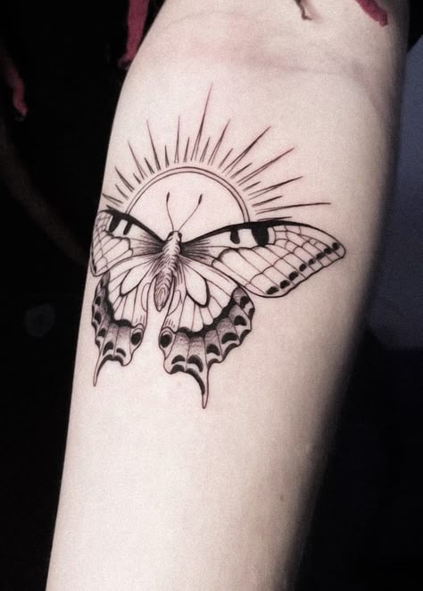 Sun Moth Tattoo, Sun Butterfly Tattoo, Sun And Moth Tattoo, Moth Butterfly Tattoo, Sun And Moon Butterfly Tattoo, Butterfly Sun Tattoo, Moth Calf Tattoo, Butterfly And Moth Tattoo, Sun And Butterfly Tattoo