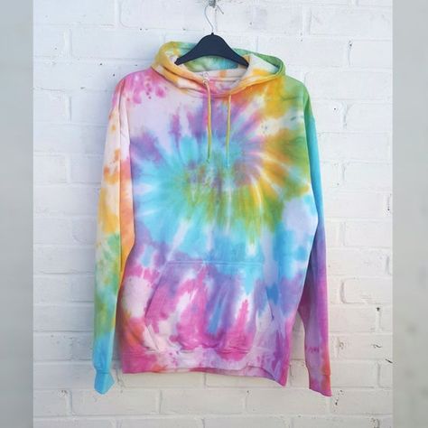 Pastel Tie Dye Hoodie Rainbow Unisex ALL SIZES Plain White Hoodie, Rainbow Tie Dye Hoodie, Zipper Hoodie Women, Rainbow Hoodie, Tie Dye Fashion, Rainbow Tie Dye, Bleach Tie Dye, Pastel Tie Dye, Dye Hoodie