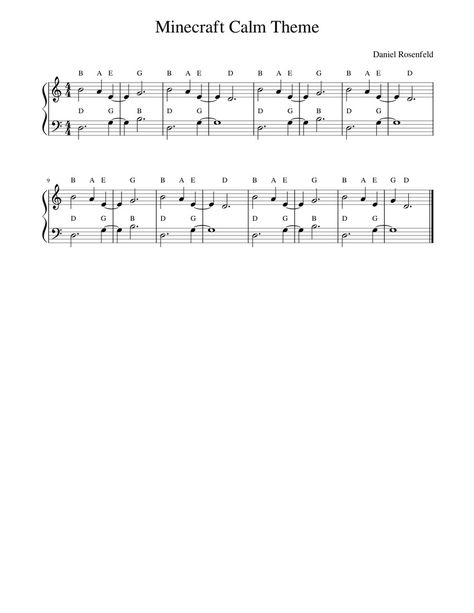 Download and print in PDF or MIDI free sheet music of Minecraft (from Minecraft) - C418 for Minecraft (From Minecraft) by C418 arranged by Philippa McCleery for Piano (Solo) Roblox Piano Sheet Music Letters, Minecraft Sheet Music, Minecraft Piano, Mellohi And Cat Music Disc Minecraft, Legend Of Zelda Piano Sheet Music, Minecraft Music, Minecraft Soundtrack, Song Notes, Minecraft Theme