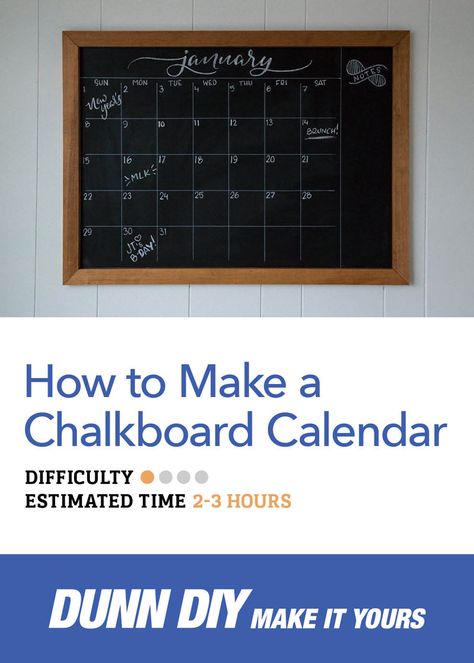 Make your own DIY chalkboard calendar and get organized! Diy Chalkboard Calendar, Calendar Decal, Chalkboard Wall Bedroom, Make A Chalkboard, Chalkboard Calendar, Make Your Own Calendar, Make A Calendar, Personalised Calendar, Magnetic Chalkboard