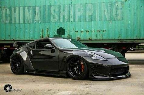 Widebody 370Z Nissan 370z Black, Gtr Skyline, Nissan Z Cars, Slammed Cars, R35 Gtr, Nissan Z, Nissan Cars, Mitsubishi Lancer Evolution, Honda S2000