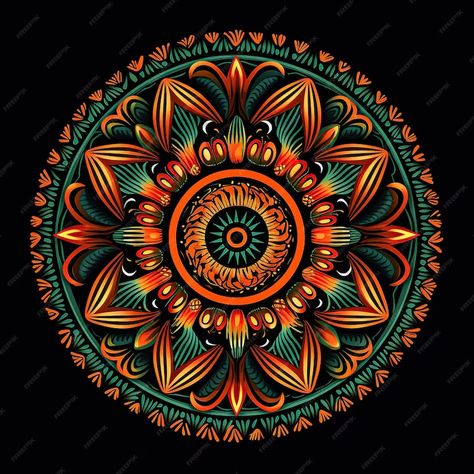 Premium AI Image | mandala africa pattern color orange and green black Africa Pattern, Black Image, Orange And Green, Green And Orange, Color Orange, Diy Ideas, Orange Color, Graphic Resources, Orange