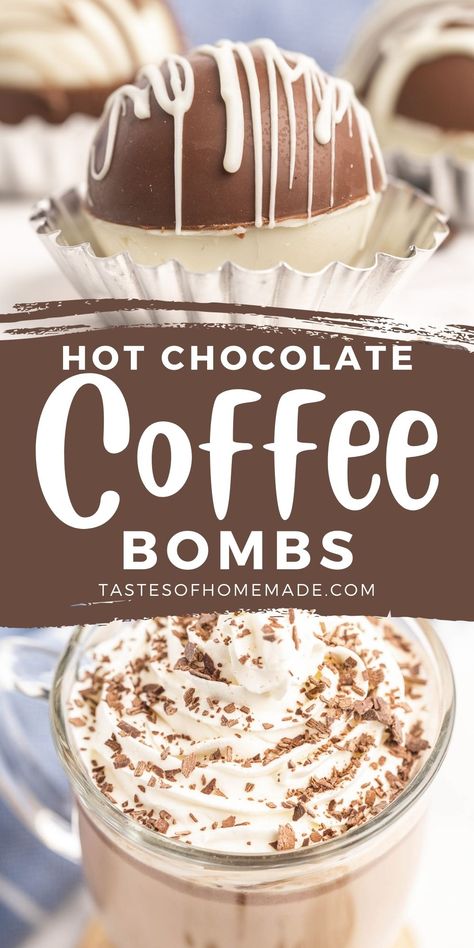 These mocha bombs are the caffeinated version of the popular drink, perfect for adults who need the extra buzz. Work Potluck, Instant Espresso, Diy Hot Chocolate, Hot Chocolate Cocoa, Hot Chocolate Gifts, Hot Chocolate Coffee, Hot Chocolate Drinks, Bombe Recipe, Mocha Coffee