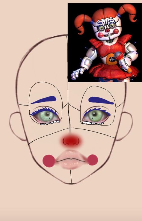 #babymakeup #circusbaby #makeup Circus Baby Makeup, Fnaf Makeup Ideas, Maquillaje De Payaso Mujer, Fnaf Makeup, Baby Makeup, Holloween Makeup, Baby Cosplay, Creepy Makeup, Fnaf Cosplay