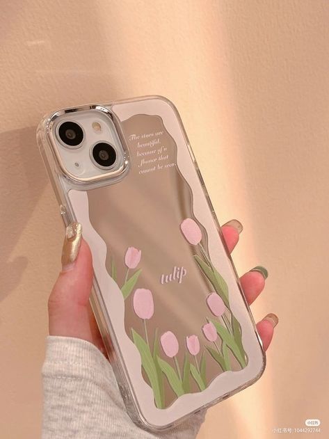 Mobile Case Diy, Tulip Phone Case, Phone Case Diy Paint, Diy Phone Case Design, Diy Projects Gifts, Retro Phone Case, Phone Covers Diy, Girly Phone Cases, Phone Inspo