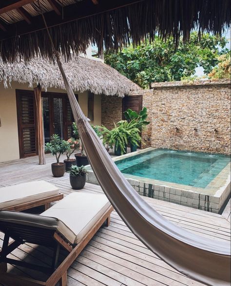 Hammock By Pool, Pool Design, Back Deck, Pool Decks, Pool Designs, Vacation Trips, Hammock, Swimming Pool, Beach House