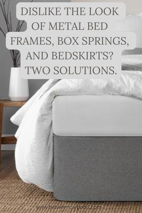 Platform Bed Ideas Bedrooms, Bed With Box Spring, Cheap Bed Frame, Metal Bed Frames, Bedskirts, Bed Wrap, Bedroom Ottoman, Box Spring Cover, Box Springs