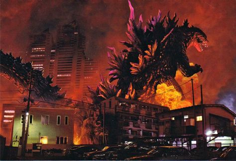 G2k, Yuji Kaida Millennium Godzilla, Godzilla Tattoo, Giant Monster Movies, Big Monster, Monster Verse, Godzilla Wallpaper, All Godzilla Monsters, City Sunset, Japanese Monster