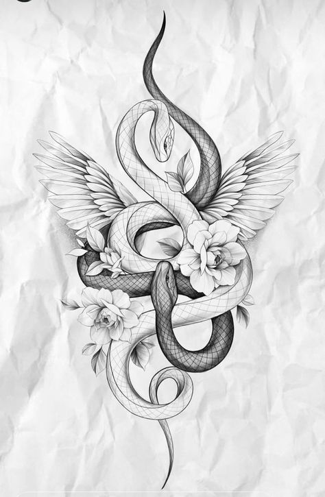 King Cobra Tattoo, Snake And Flowers, Colored Tattoo, Cobra Tattoo, Tier Tattoo, Snake Tattoo Design, Muster Tattoos, Flowers Tattoo, Tattoo Style Drawings