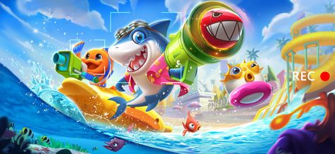 fish on Behance Mobile Game Development, Game Gui, Casual Art, 2d Game Art, Gaming Banner, Splash Screen, Fishing Game, Casual Game, Game Concept