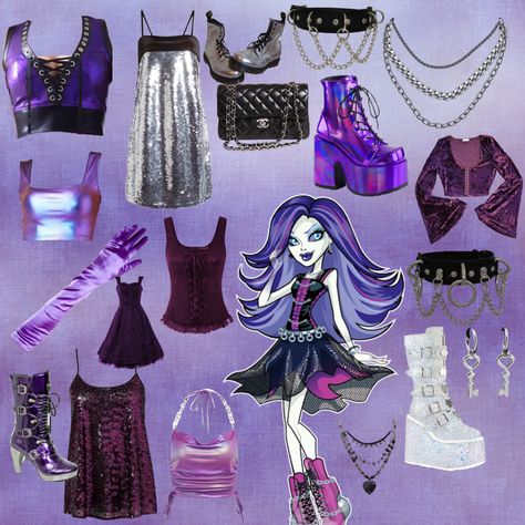 Monster High Cosplay Spectra, Spectra Vondergeist Costume, Spectra Vondergeist Aesthetic Outfit, Spectra Monster High Costume, Spectra Vondergeist Cosplay, Spectra Cosplay, Spectra Costume, Spectra Vondergeist Outfit, Spectra Aesthetic