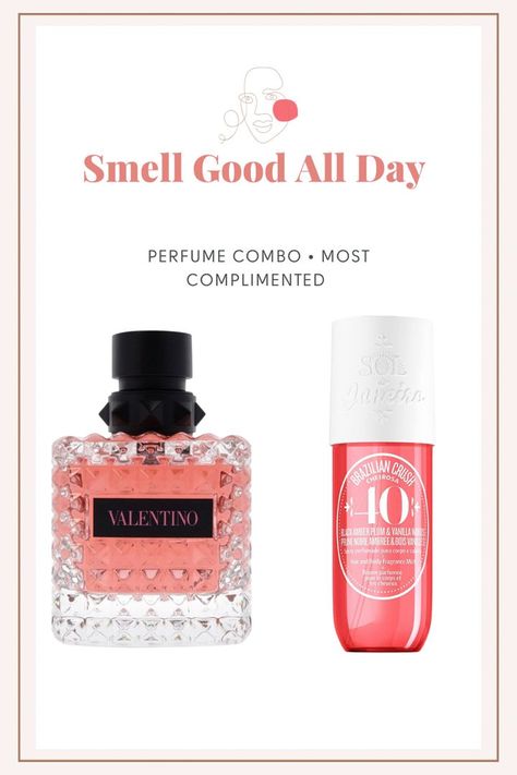 Fall Perfume Combos, Fruity Scented Perfume, Most Complimented Perfume, Perfume Layering Combinations, Complimented Perfume, Born In Roma Valentino, Combo Perfume, Perfume Combinations, Smell Good Combo