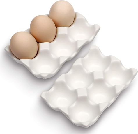 Classic shaped, simple and elegant design, matte frosted texture surface with smooth and exquisite glaze, no matter what food is the container can make the finishing point Restaurant Fridge, Ceramic Egg, Egg Crates, Egg Tray, Farm Eggs, Fridge Storage, Egg Storage, Ceramic Bisque, Egg Carton