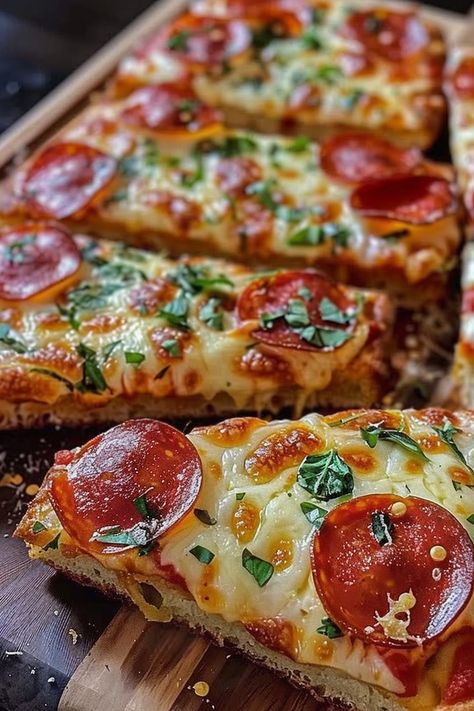 Garlic Bread Pizza fresh out of the oven Bread Pizza Recipe, Garlic Bread Pizza, Make Garlic Bread, Homemade Garlic Bread, Easy Slow Cooker Chicken, Pizza Burgers, Bread Pizza, Pizza Recipes Homemade, Quick Easy Dinner